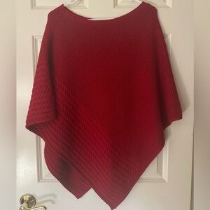 J. Jill Red Poncho -like new